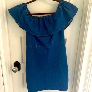 Jealous Tomato of the shoulder denim dress